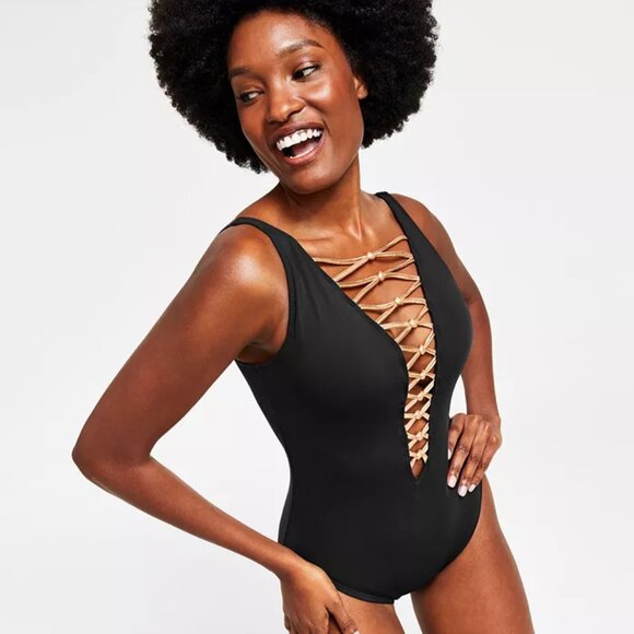 NWT Bleu Rod Beattie Women's Core-Lace-Down Mio One-Piece Size 8-20W $100 AA371 - Picture 4 of 6